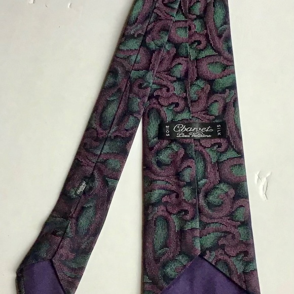 Charvet Place Vendome dark colours print  Soie/ silk tie made in France 🇫🇷 - Picture 2 of 7